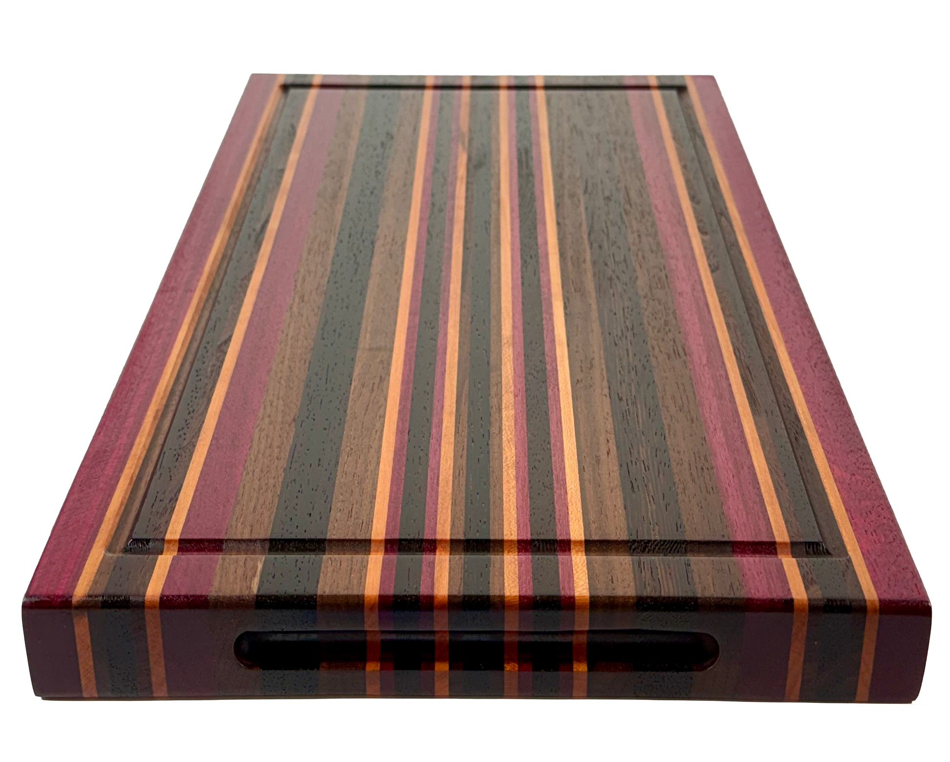 Edge Grain Cutting Board Cherry Walnut Wenge & Purple Heart  Signature Series 