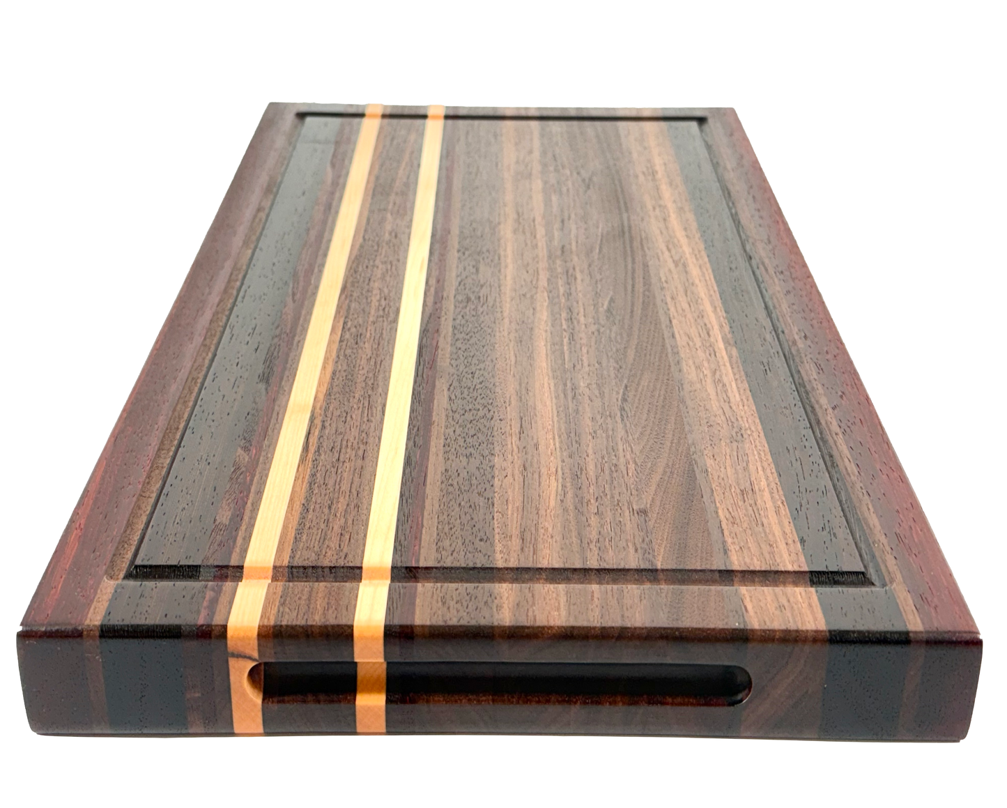Edge Grain Cutting Board Maple Walnut Wenge & Padauk Signature Series 