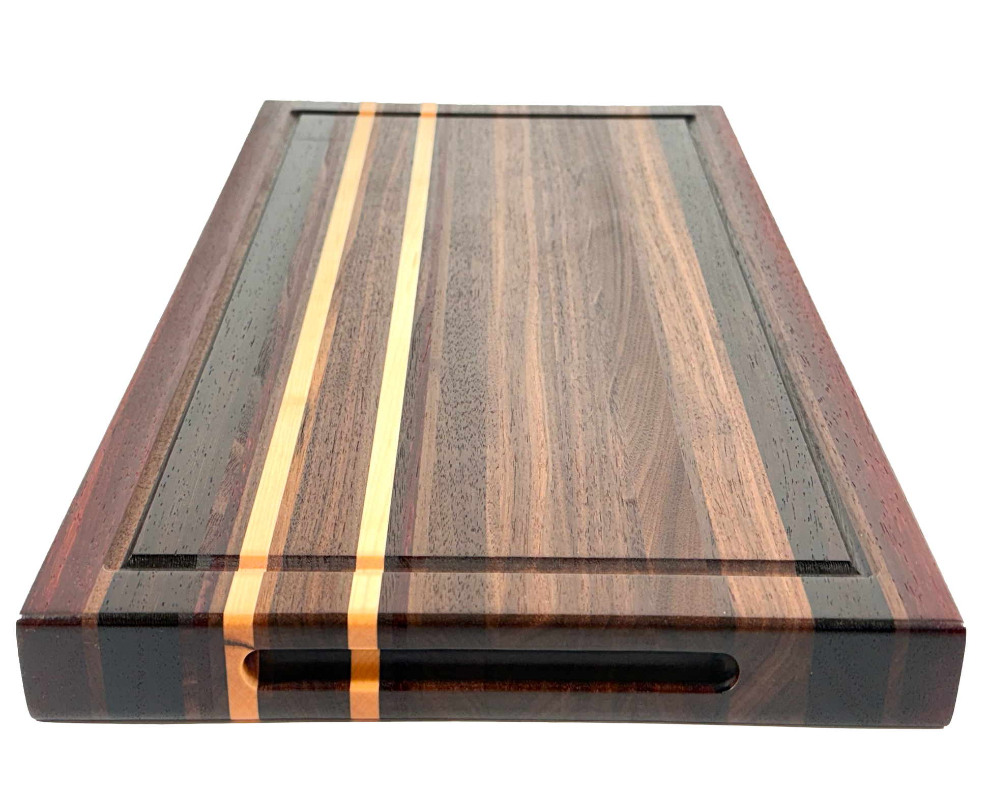 Edge Grain Cutting Board Maple Walnut Wenge & Padauk Signature Series 