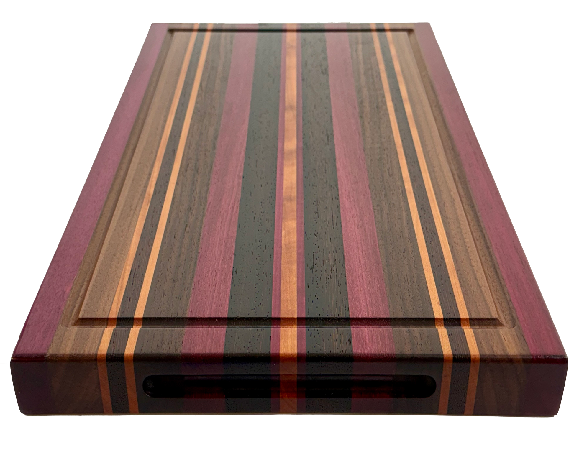 Edge Grain Cutting Board Maple Walnut  Wenge & Purple Heart Signature Series 