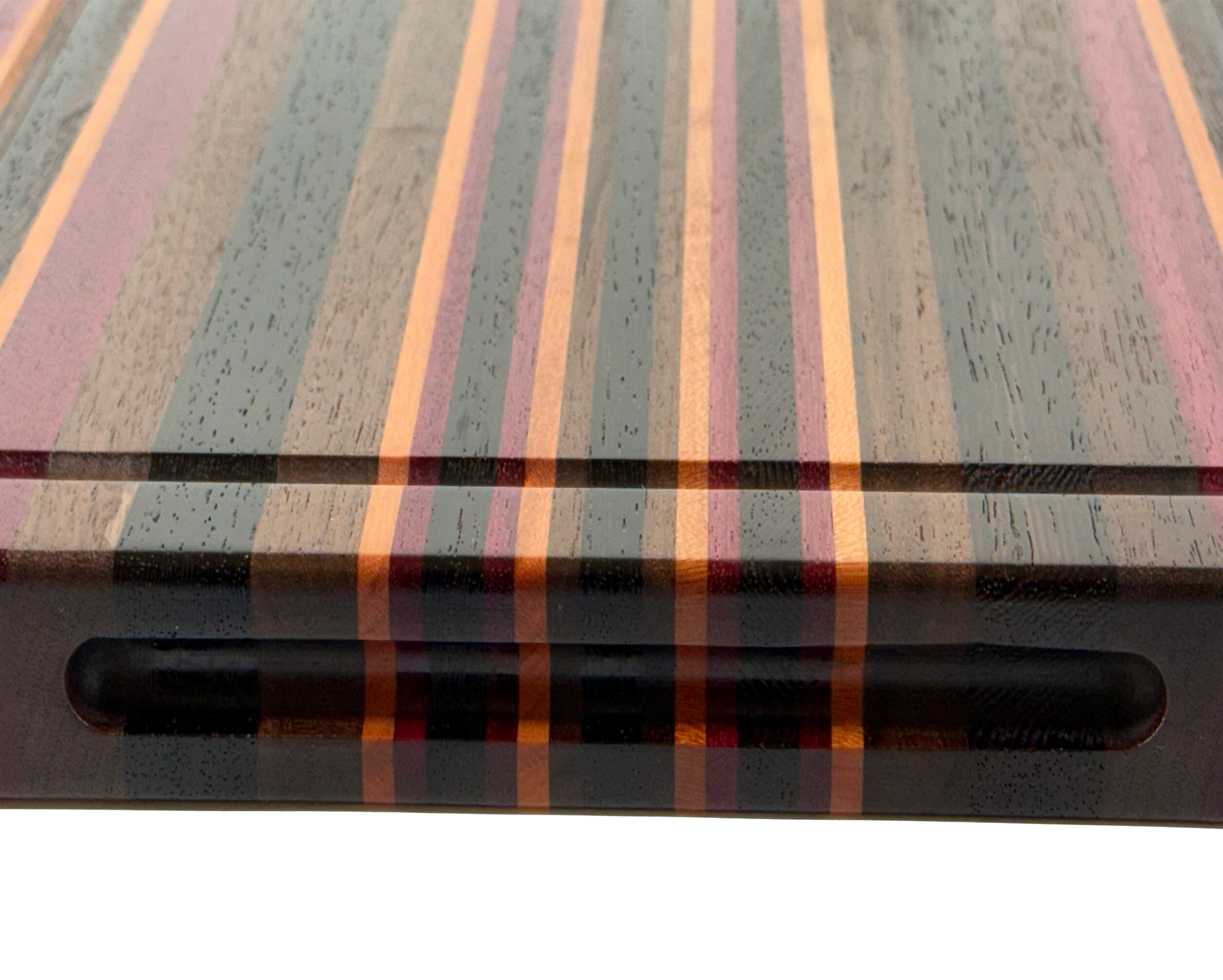 Edge Grain Cutting Board Cherry Walnut Wenge & Purple Heart  Signature Series 