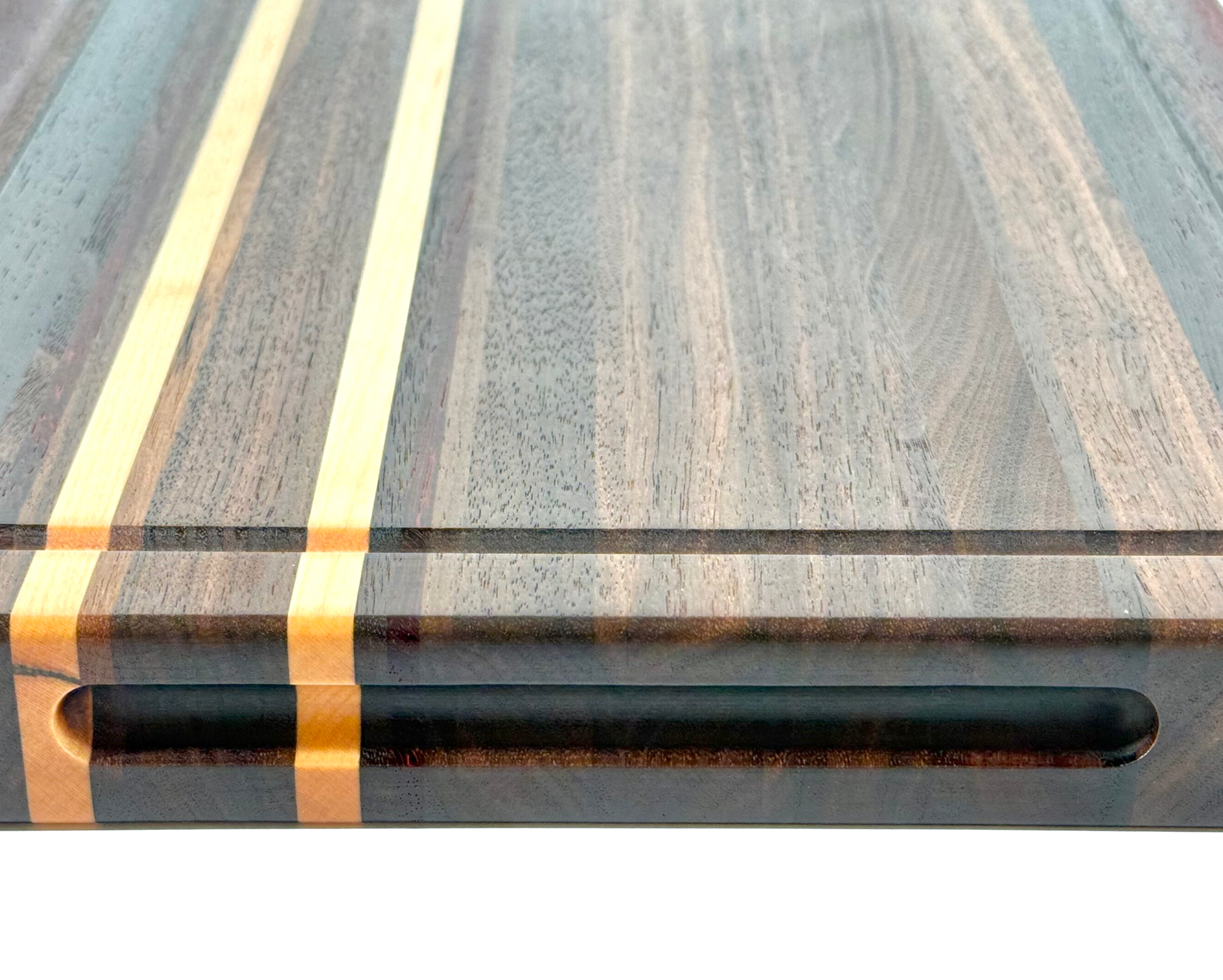 Edge Grain Cutting Board Maple Walnut Wenge & Padauk Signature Series 