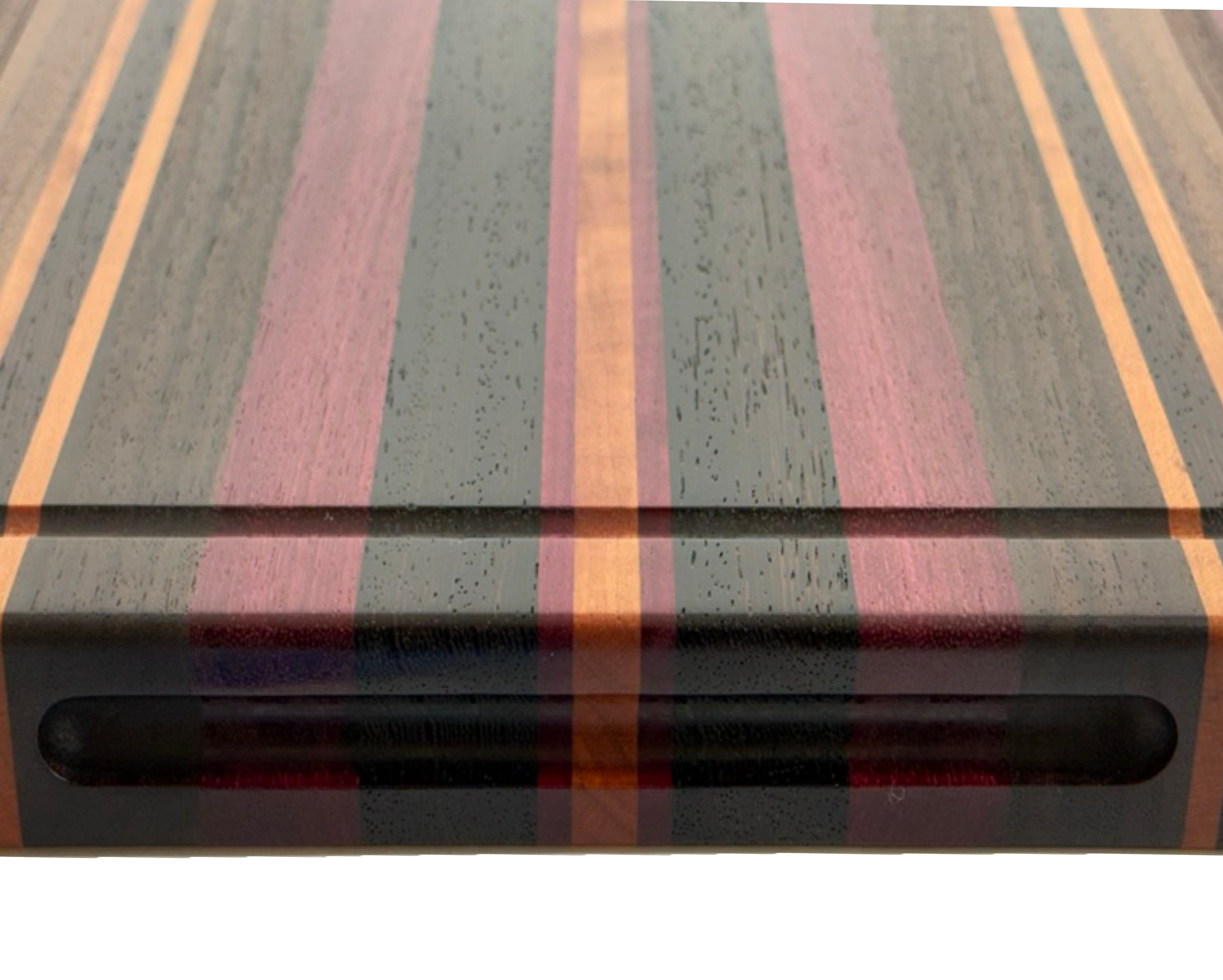 Edge Grain Cutting Board Maple Walnut  Wenge & Purple Heart Signature Series 