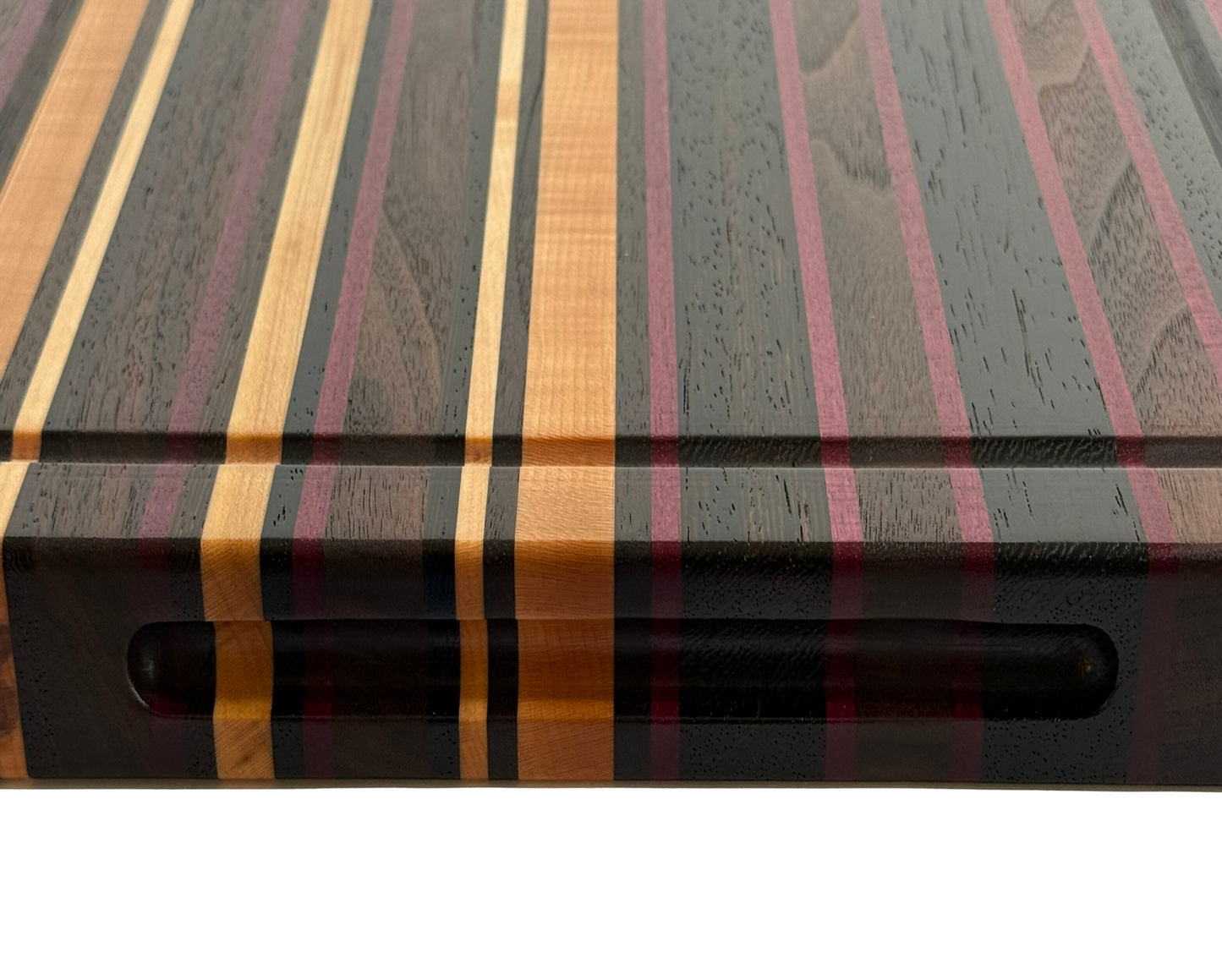 Edge Grain Cutting Board Maple Walnut  Wenge & Purple Heart Signature Series 