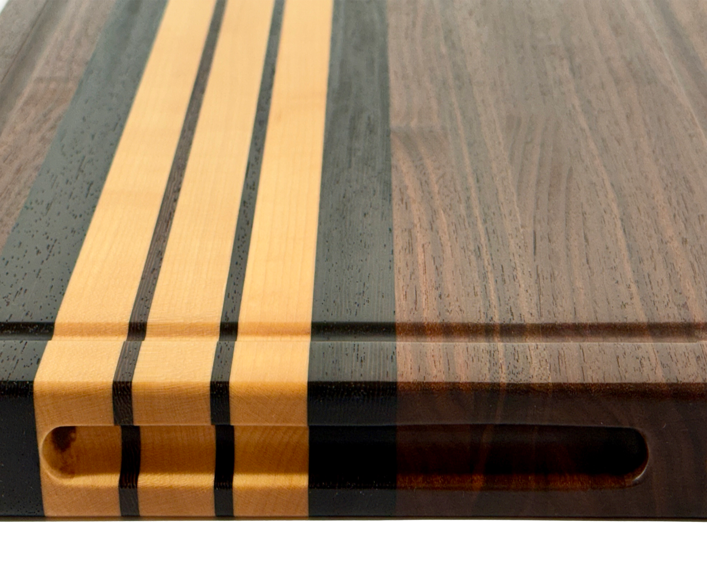 Edge Grain Cutting Board Maple Walnut Wenge  Signature Series 