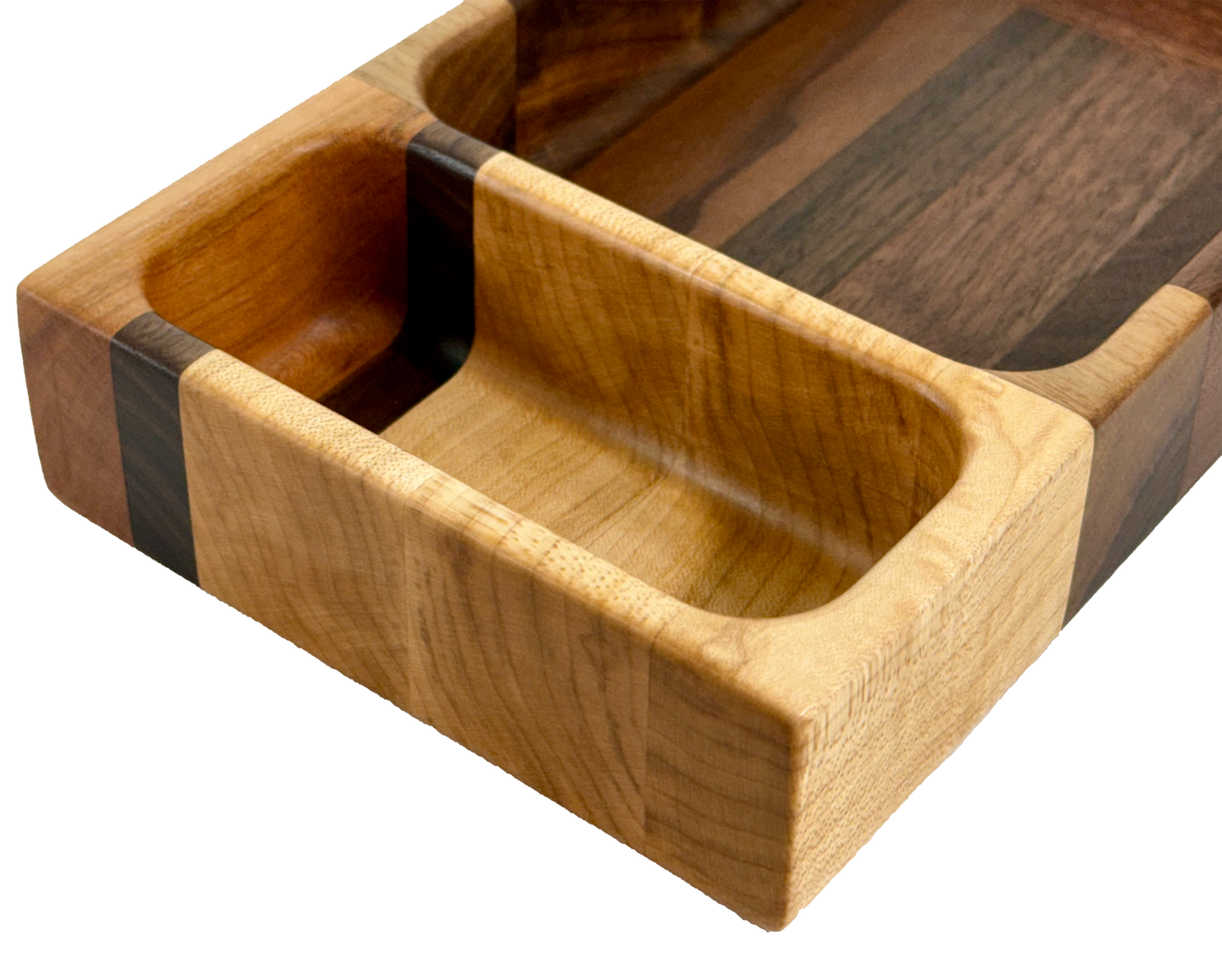 Wooden tray with compartments Maple Walnut  Cherry 