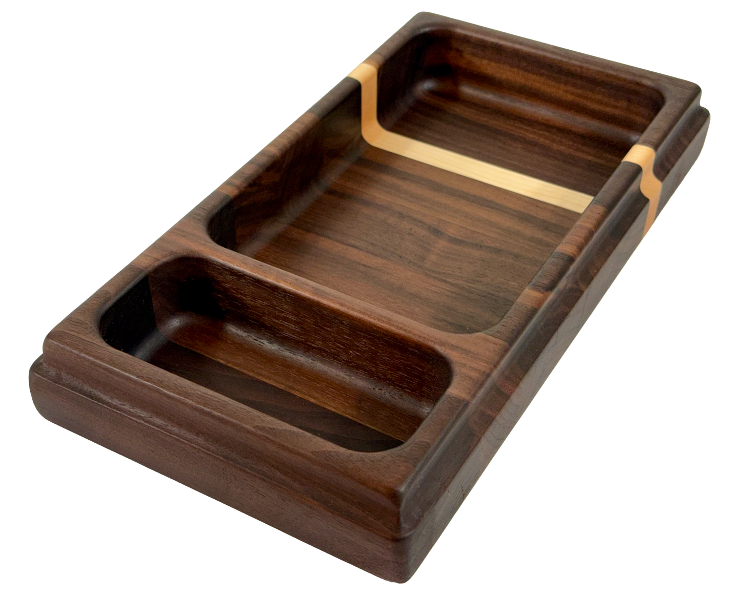 Wooden tray with compartments Walnut Maple