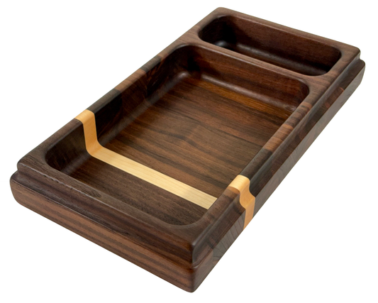 Wooden tray with compartments Walnut Maple