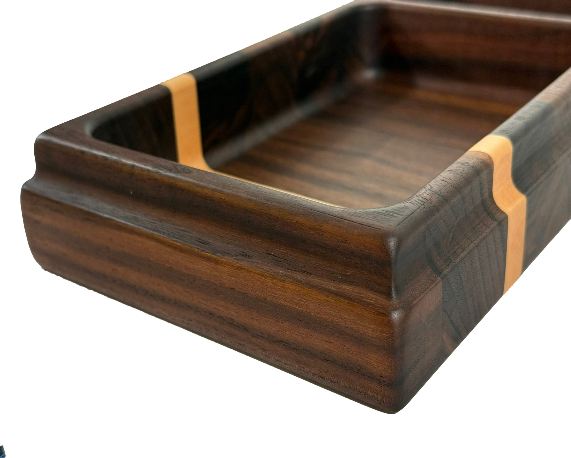 Wooden tray with compartments Walnut Maple