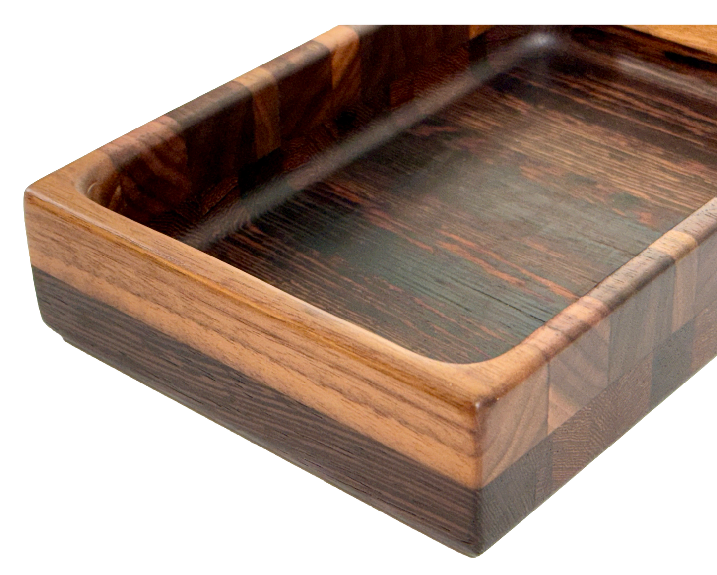 Wooden tray with compartments Walnut  Accent
