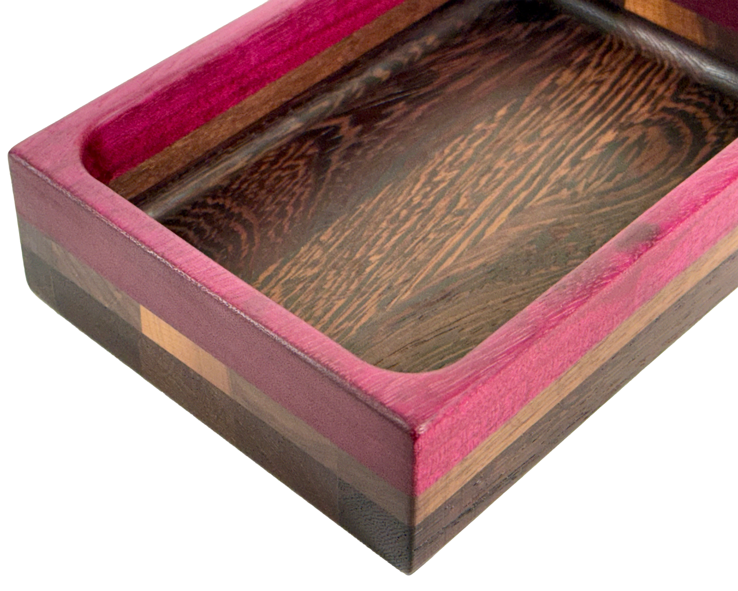 Wooden tray with compartments Purple Heart Wenge Walnut 